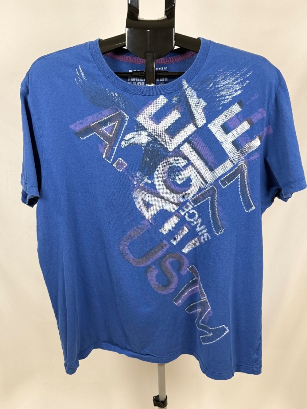 American Eagle Vintage Fit XL Blue Eagle Graphic Tee Y2K Retro Distressed